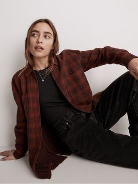 Oversized Flannel Button-Up Shirt - Size 3X